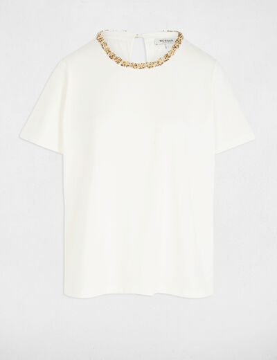 Camiseta manga corta blanco mujer