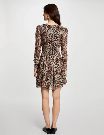 Vestido acampado estampado multicolor mujer