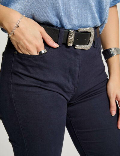 Pantalón recto azul marino mujer