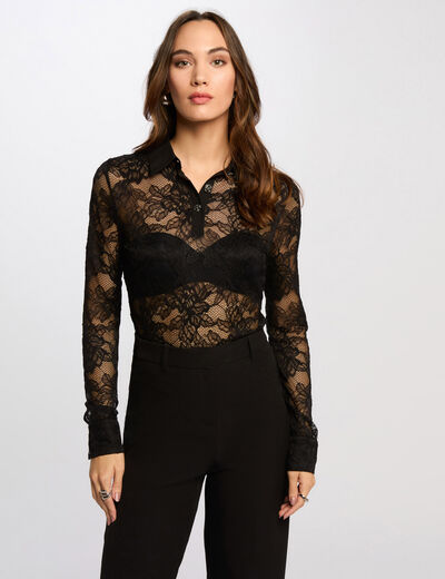 Camiseta manga larga negro mujer