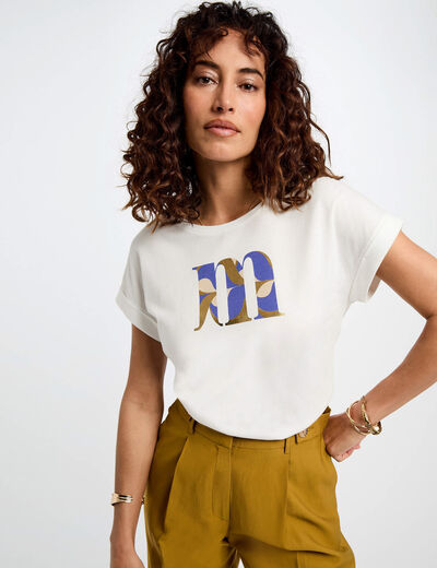 Camiseta con mensaje blanco mujer