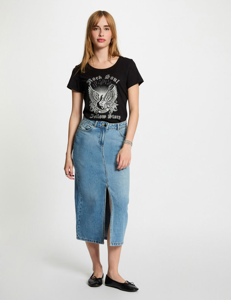 camiseta con mensaje negro mujer Camiseta con mensaje negro mujer