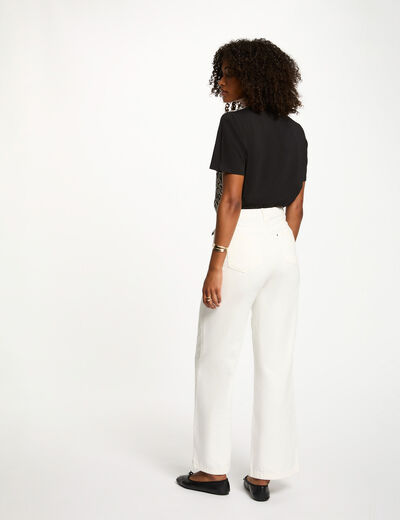 Camiseta cropped estampada blanco mujer
