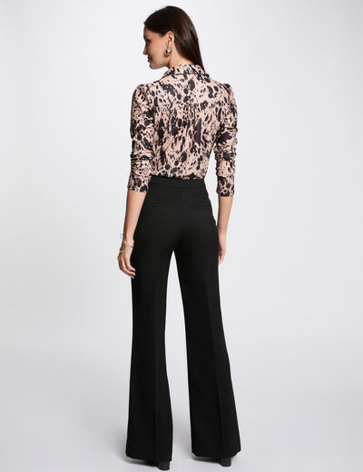 Pantalón boot-cut negro mujer