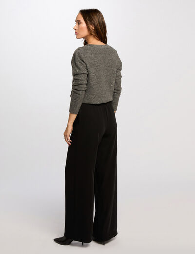 Pantalón pernera ancha negro mujer