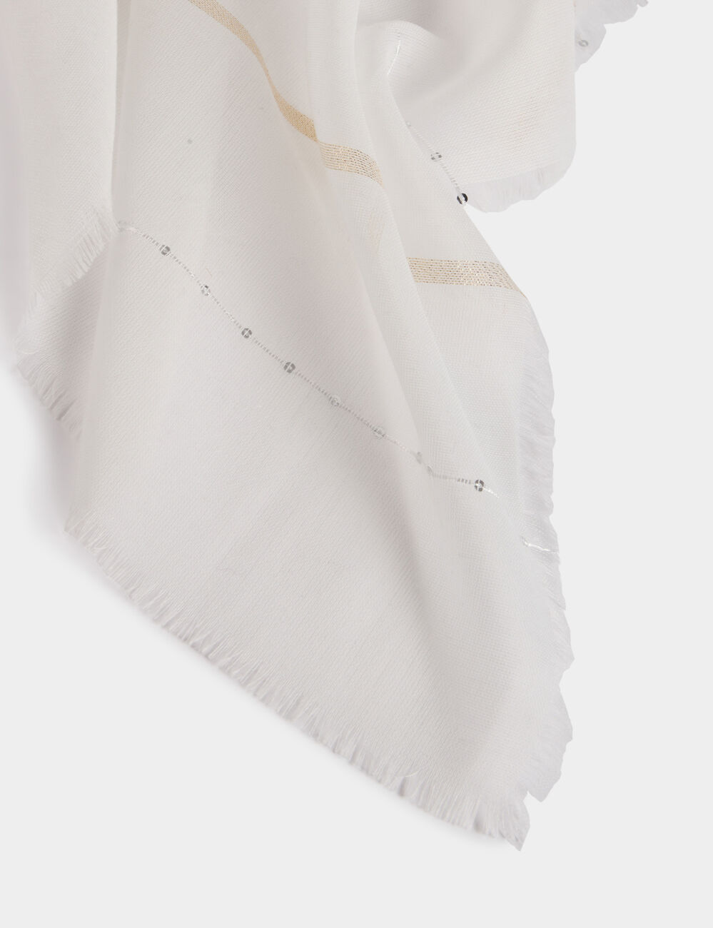 Fular con lentejuelas blanco mujer