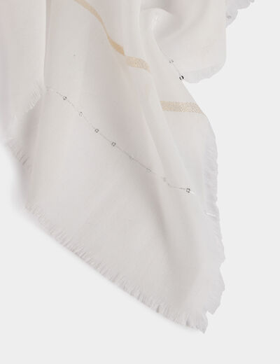 Fular con lentejuelas blanco mujer