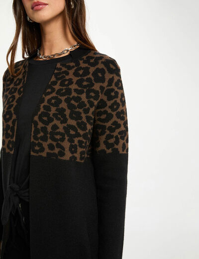 Chaleco jacquard leopardo multicolor mujer