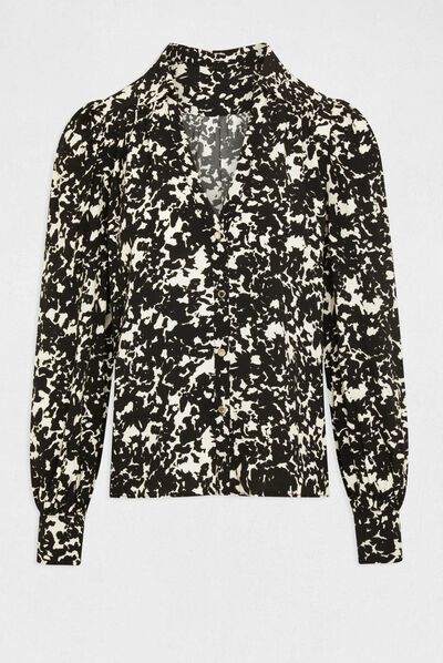 Camisa manga larga estampado abstracto multico mujer