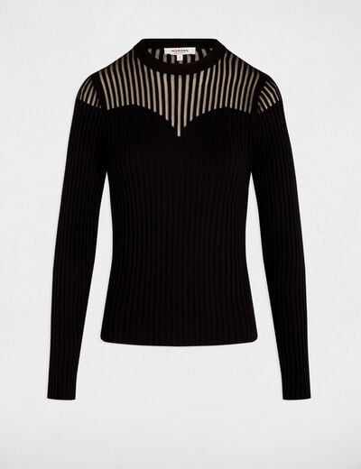 Jersey entallado negro mujer