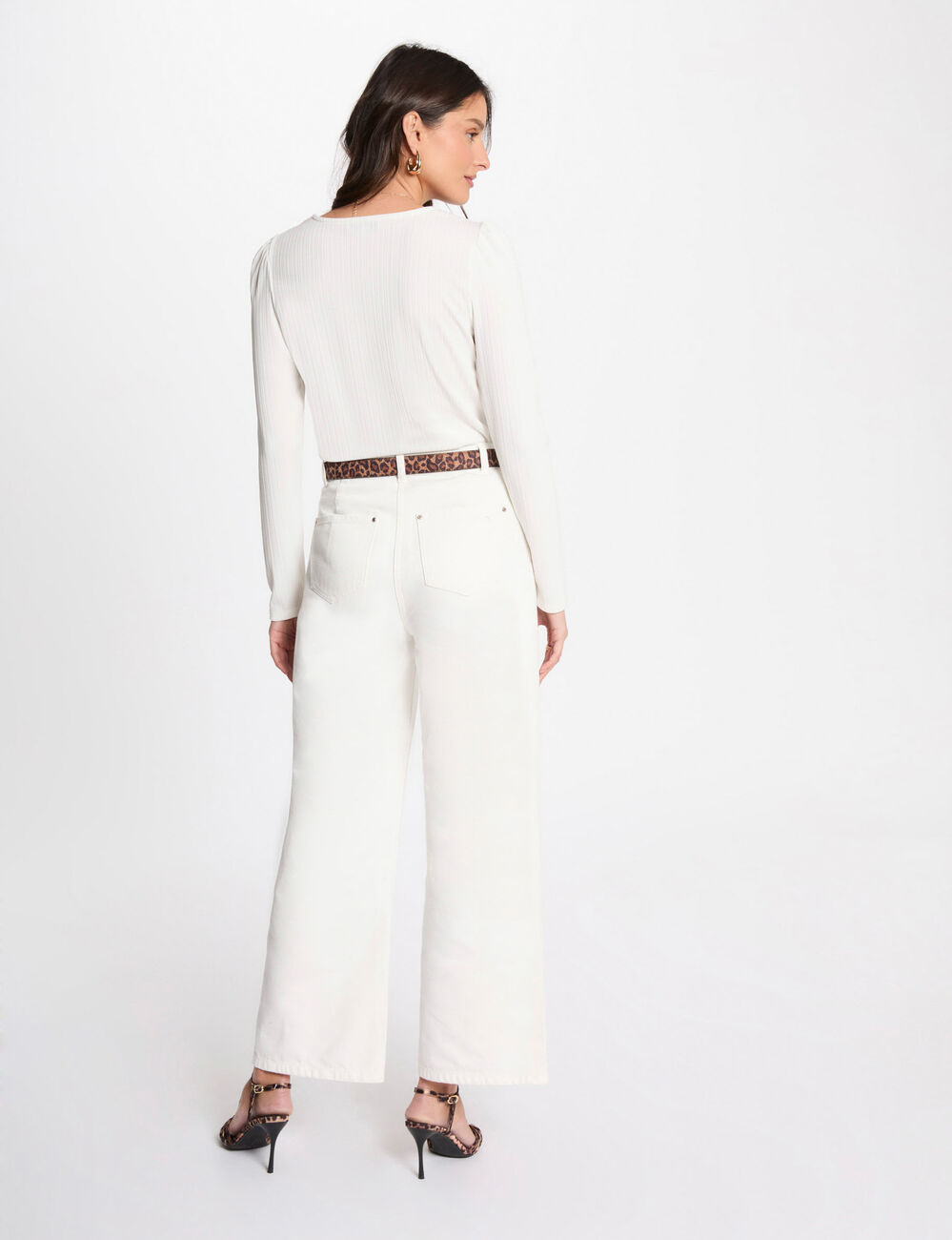 Camiseta manga larga blanco mujer