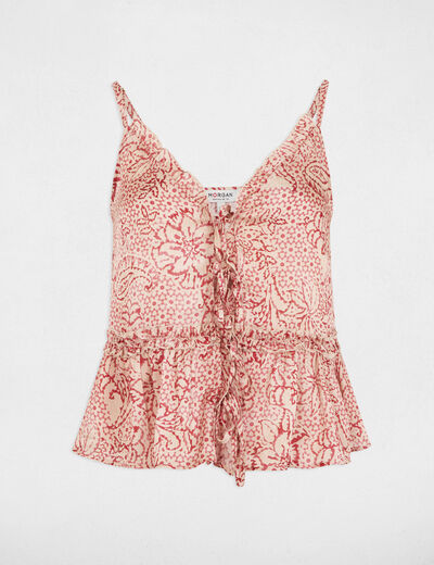 Top estampado con tirantes multicolor mujer