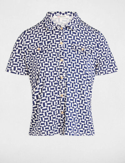 Blusa manga corta blanco mujer