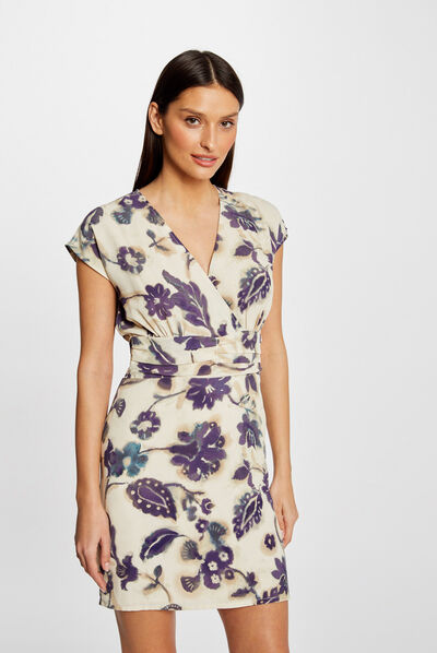 Vestido ajustado estampado floral multicolor mujer