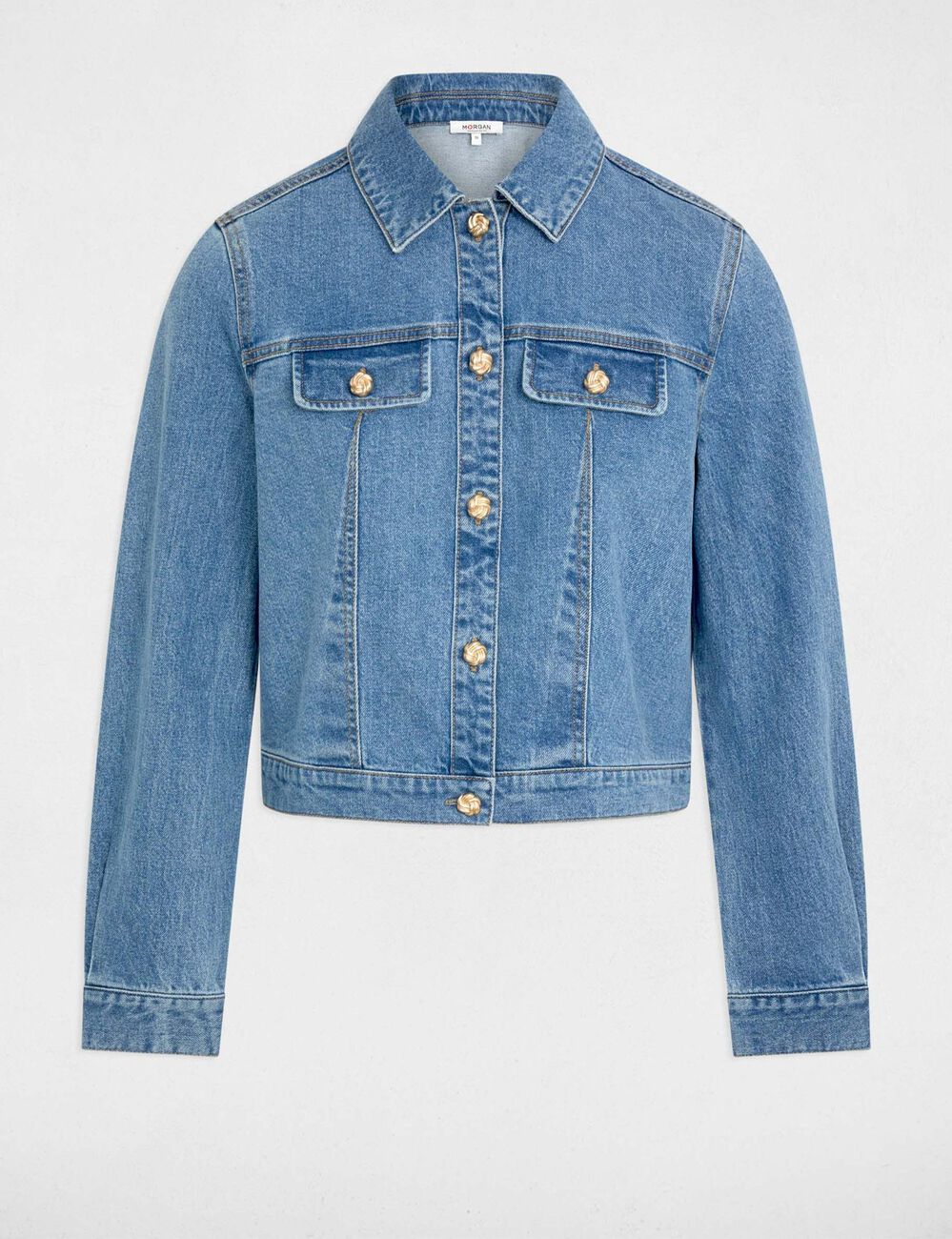 Chaqueta vaquera corta denim stone mujer