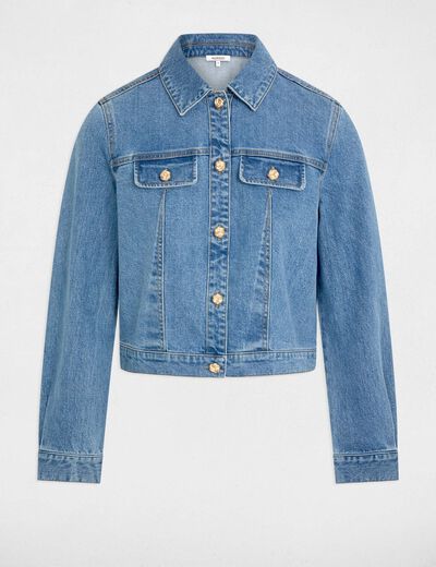 Chaqueta vaquera corta denim stone mujer