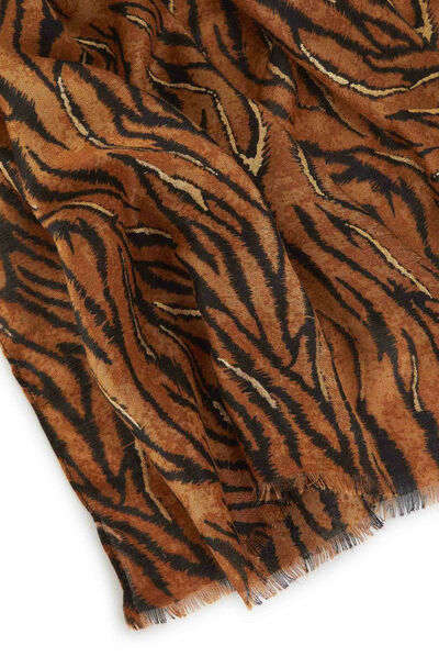 Fular estampado animal marrón mujer