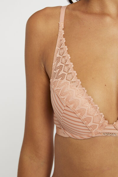 Sujetador de copas beige mujer