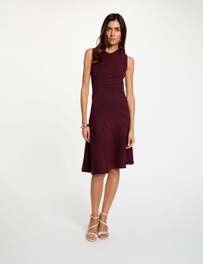 Vestido de punto sin mangas ciruela mujer