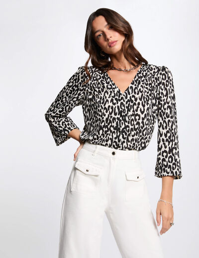 Camisa manga larga blanco mujer