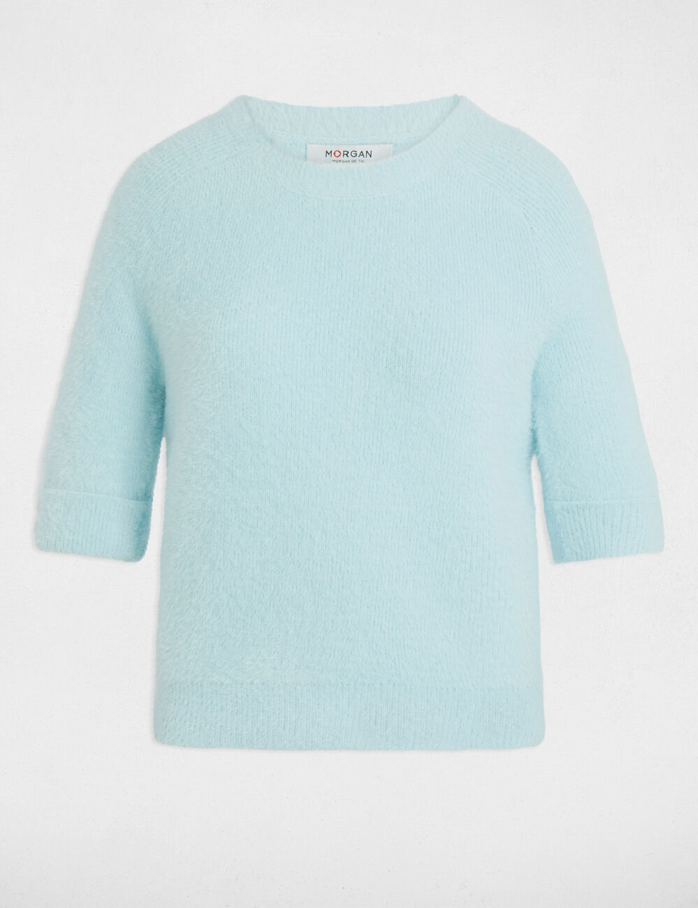 Jersey manga corta azul cielo mujer