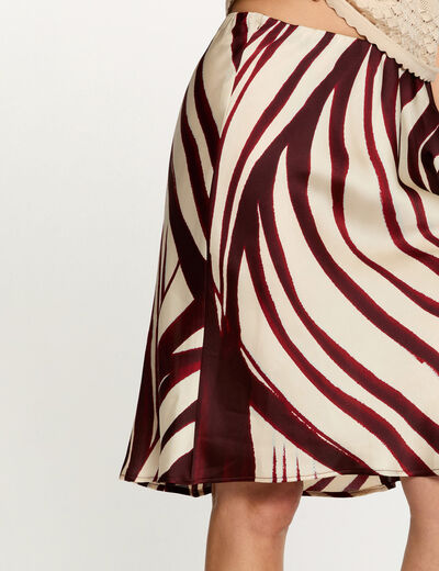 Falda midi satinada multicolor mujer