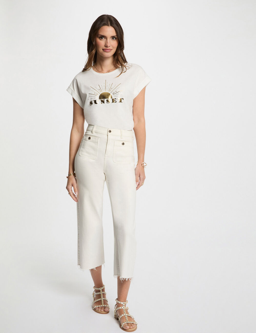 Camiseta con mensaje blanco mujer