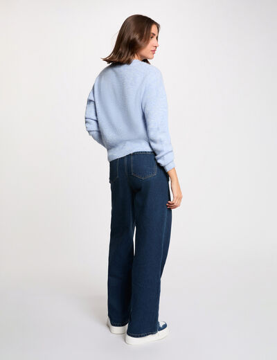 Jersey cuello redondo azul cielo mujer