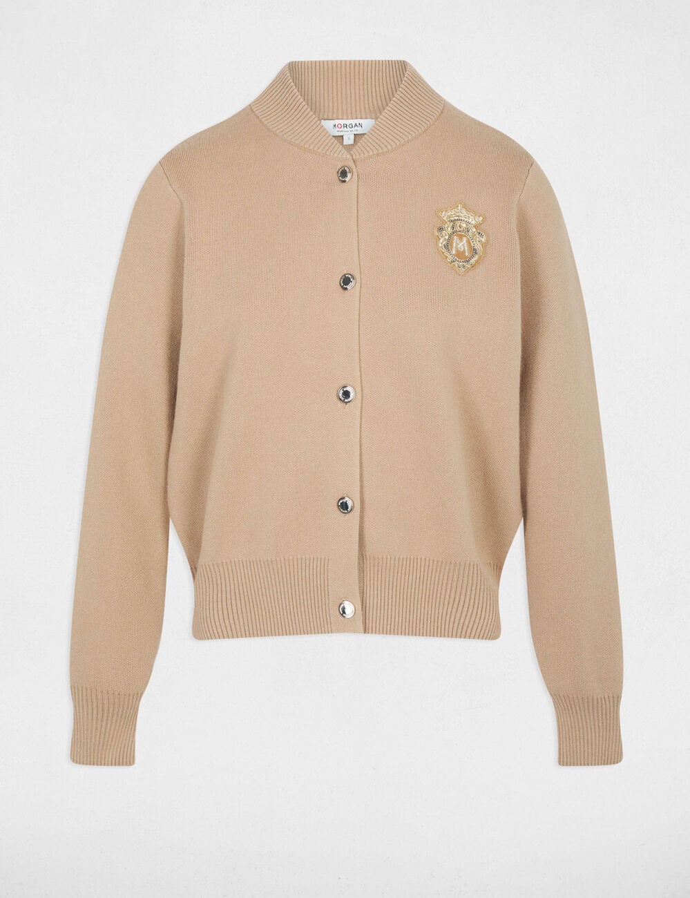 Jersey con cuello teddy c&aacute;mel mujer