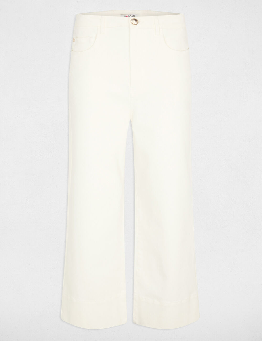 Pantal&oacute;n culotte de tiro alto blanco mujer