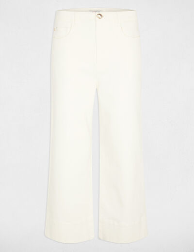 Pantal&oacute;n culotte de tiro alto blanco mujer