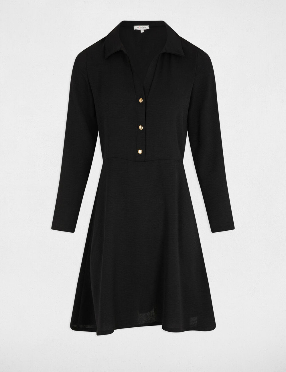 Vestido corto recto holgado negro mujer