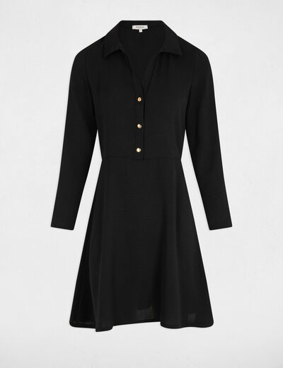 Vestido corto recto holgado negro mujer