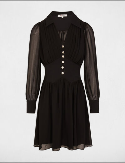 Vestido corto patinadora negro mujer