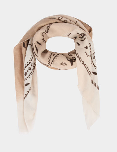 Bufanda fina beige mujer