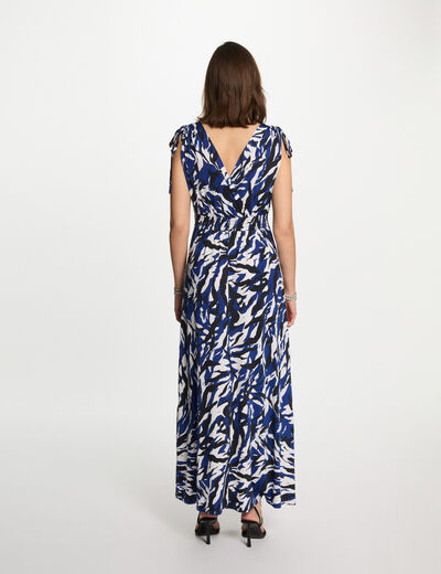 Vestido largo recto estampado multicolor mujer