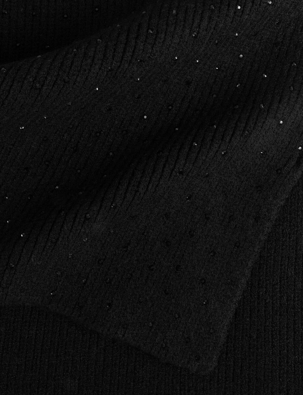 Bufanda con strass negro mujer