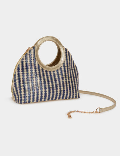 Bolso trenzado con rayas multicolor mujer