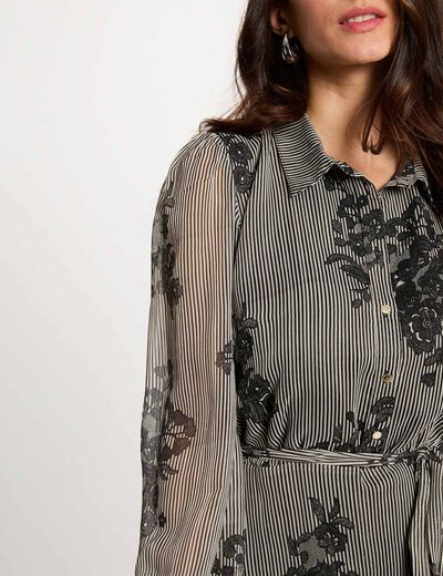 Vestido corto fluido multicolor mujer