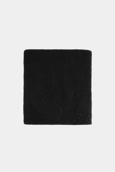 Bufanda con strass negro mujer