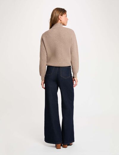 Jersey de cuello alto topo mujer
