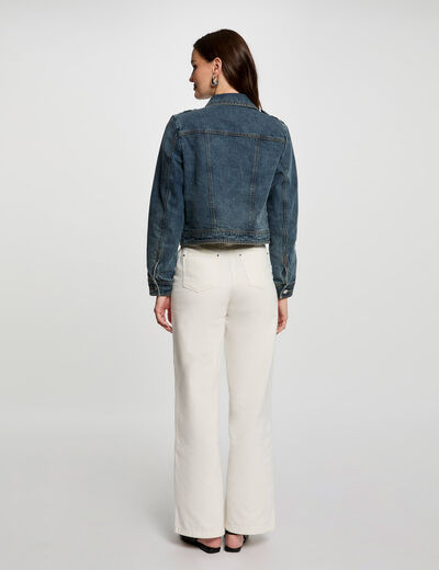 Chaqueta vaquero corta denim stone mujer