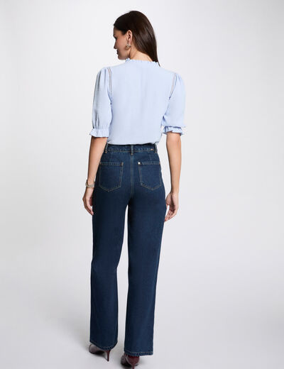 Blusa manga 3/4 azul cielo mujer
