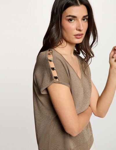 Jersey oversize con cuello v topo mujer