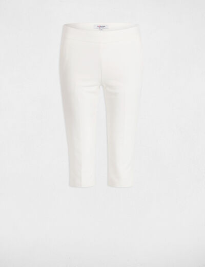 Pantalón pirata slim blanco mujer