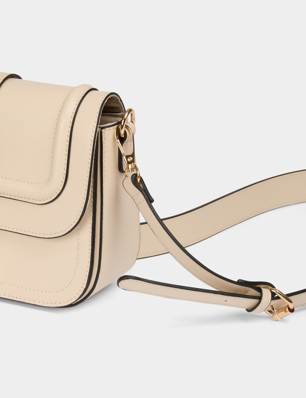 Bolso con bandolera marfil mujer