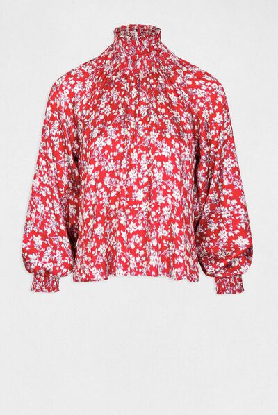 Blusa manga larga estampado floral multico mujer