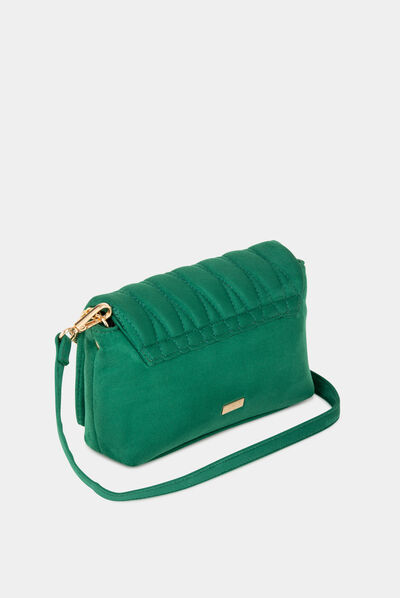 Bolso acolchado con hebilla verde mujer