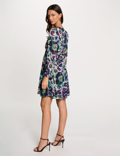 Vestido acampado estampado multicolor mujer