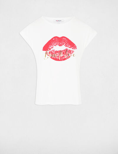 Camiseta con mensaje blanco mujer